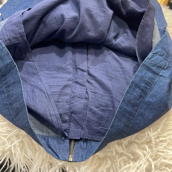 Free People New Romantics Soft Denim Highland Mini Dress  Cut Out Back Size 2 - Picture 15 of 16